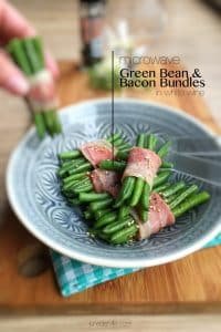 Best Bacon Wrapped Green Beans These cute little bacon wrapped green beans bundles are so easy to make in advance: they only need 15 minutes in the oven! What a creative side dish for steaks!