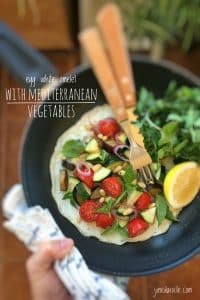 Simple Mediterranean Egg White Omelet Do you have leftover egg whites in your fridge? Then you can make this delicious egg white omelet for lunch with mediterranean vegetables and fresh basil! Yum!