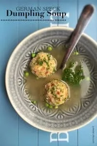 Easy German Speck Dumpling Soup Hearty homemade speck knödel in a hot beef broth: you will adore this bread dumpling soup! Lunch or starter, you decide...