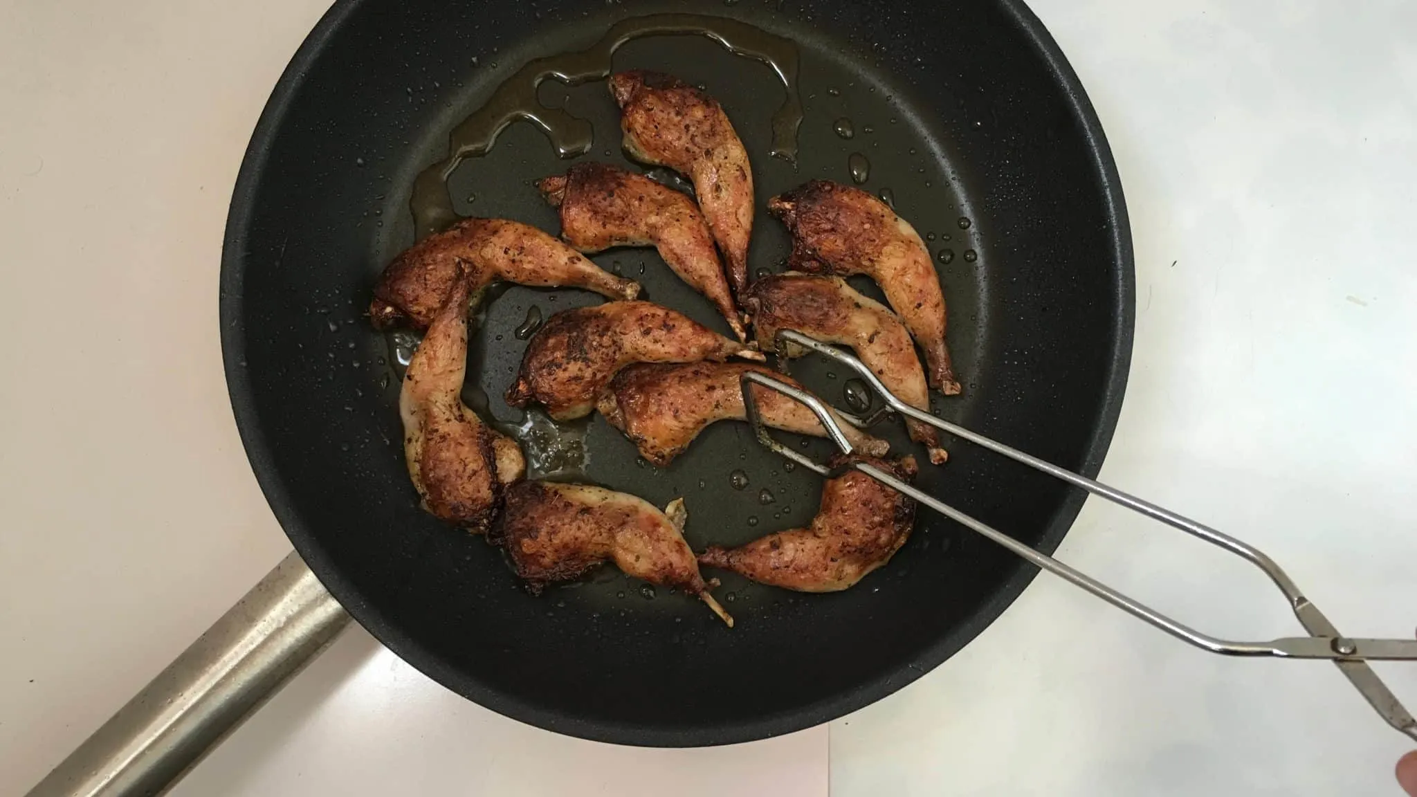 Delicious golden pan fried quail and beans in a velvety salted butter sauce with a hint of strong whisky... Do you want me to go on? Enough said I would say...