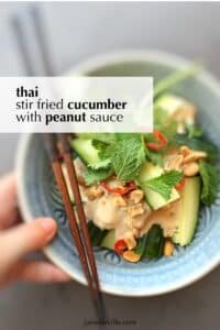 Easy Stir Fried Cucumber & Peanut Sauce Here's a great vegetable summer side dish: my Thai stir fried cucumber covered in a creamy homemade peanut sauce... Delicious!