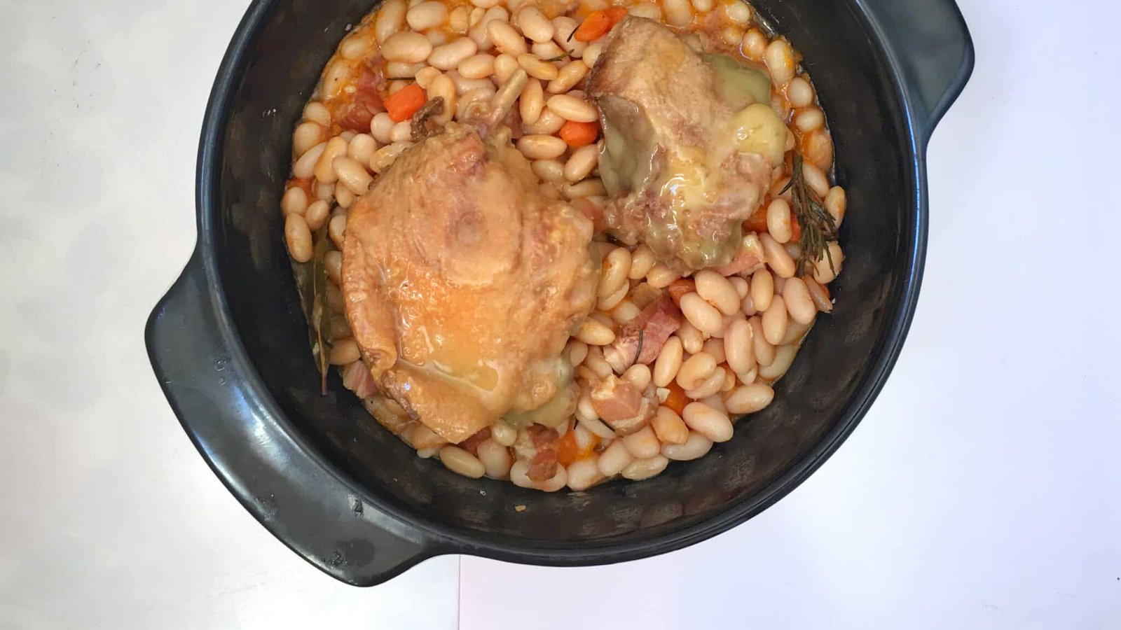 Another French classic I love: my cassoulet recipe! A simple white bean and bacon stew with confit duck... top notch French winter comfort food!