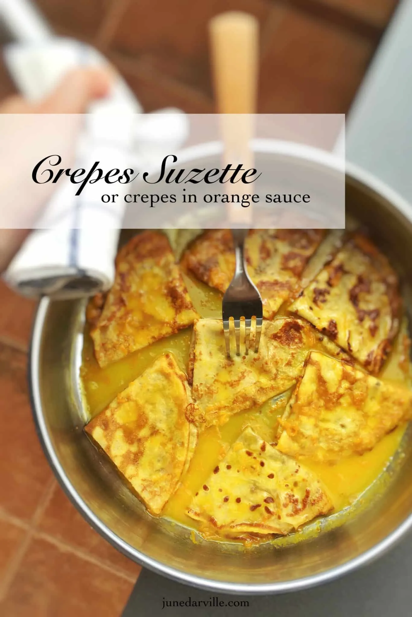 Homemade thin crepes in a sugary orange and Grand Marnier sauce... this crepes suzette recipe is a must try! You will love it...