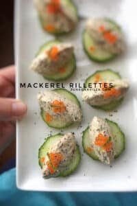 Easy Mackerel Rillettes Appetizers Try out these very easy mackerel rillettes with cream cheese and poppy seeds! Place little quenelles on cucumber, great finger food!