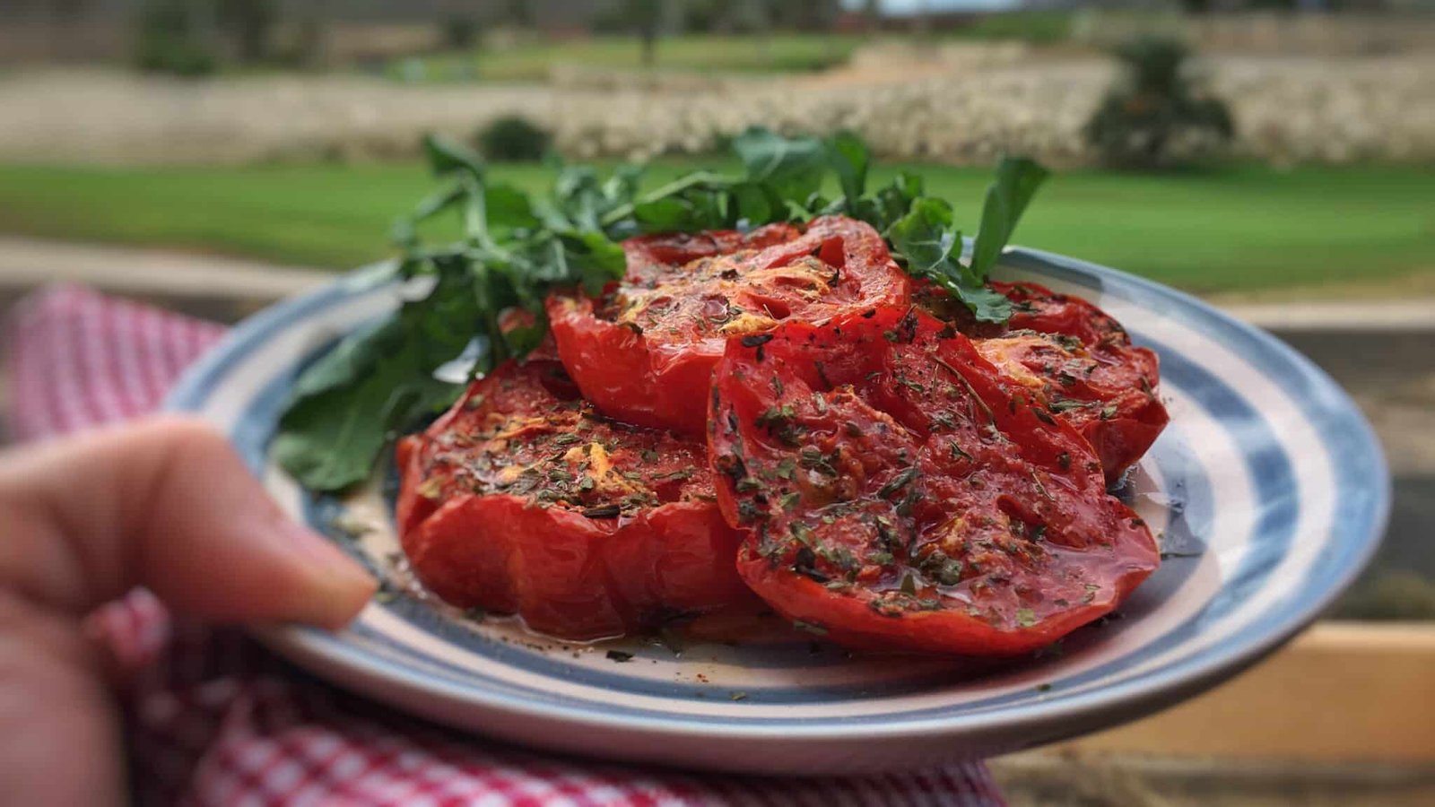 Vegetable dishes are so much fun to prepare. Look at these slow roasted tomatoes: how pure and deeply flavored are these bright red gems?
