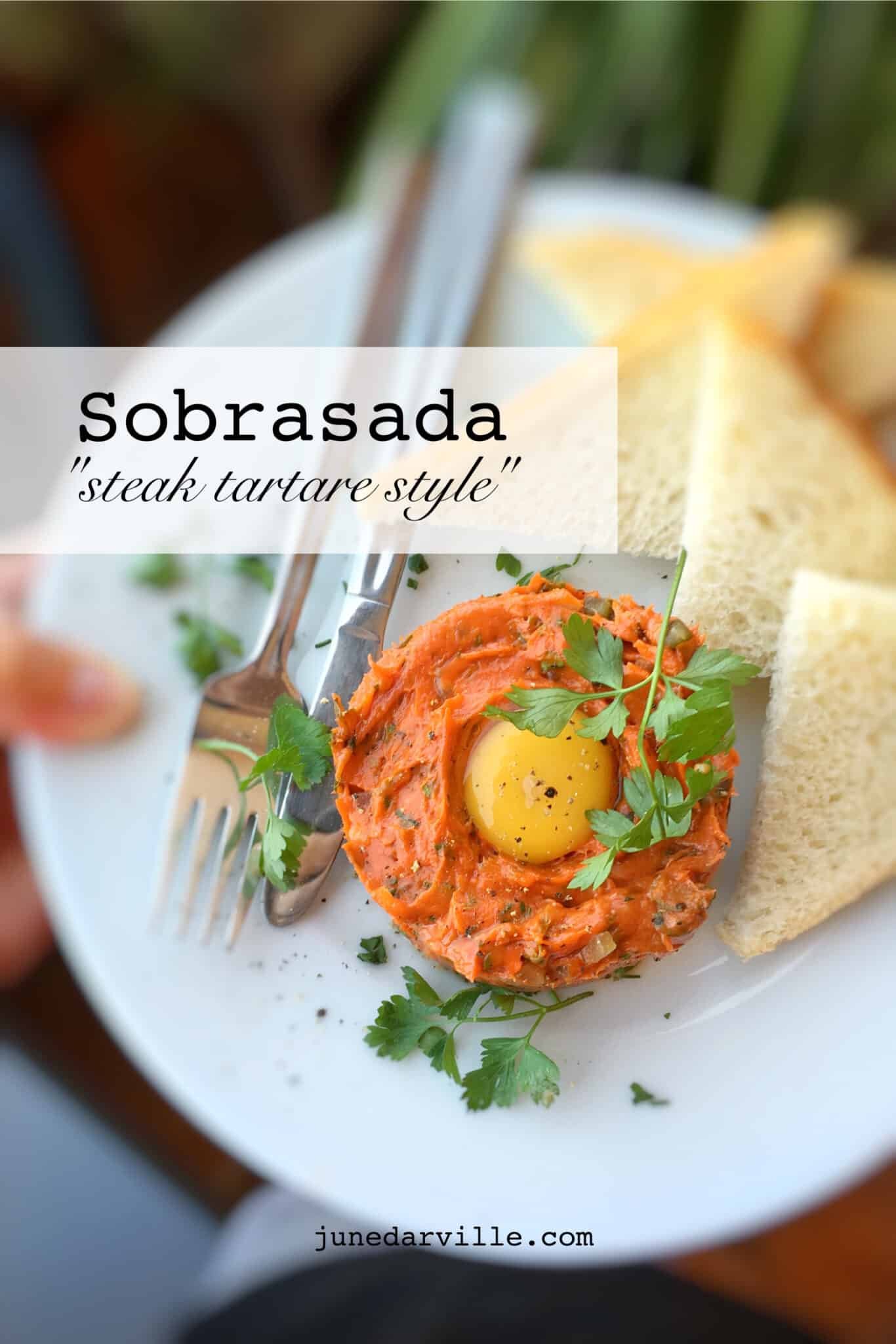 My very own version of sobrasada, steak tartare style... This is what happens when a Belgian foodie decides to live in culinary Spain!