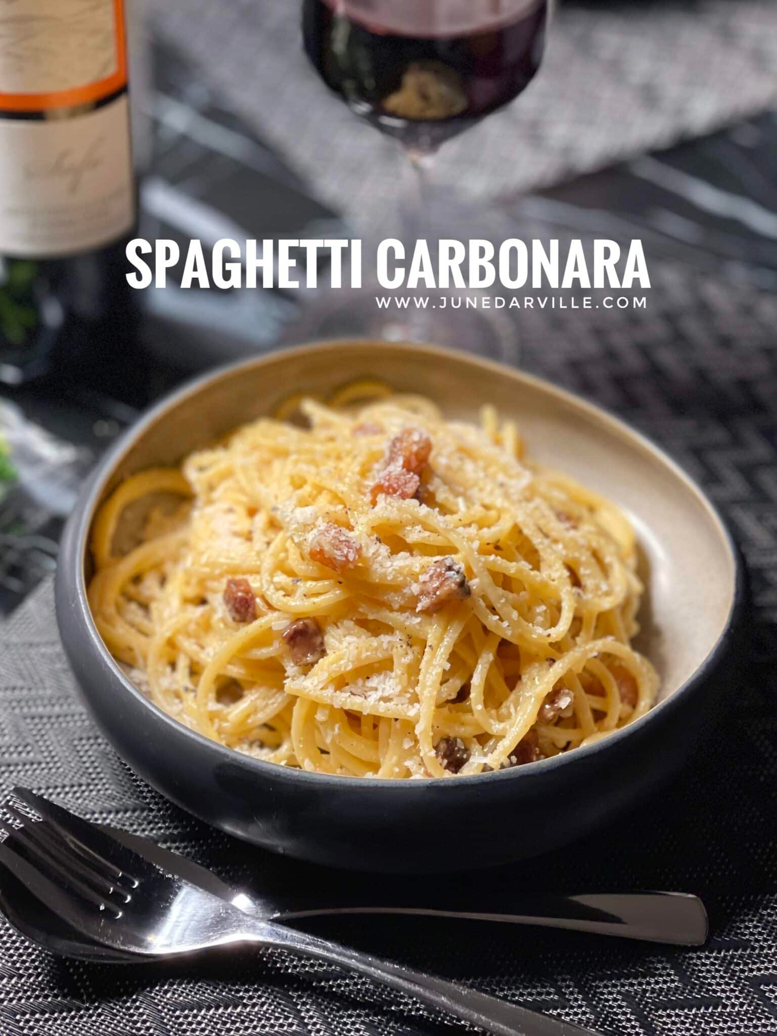 A classic spaghetti carbonara recipe: pasta in a flavorful guanciale and egg yolk sauce, one of the most delightful easy pasta recipes I know!