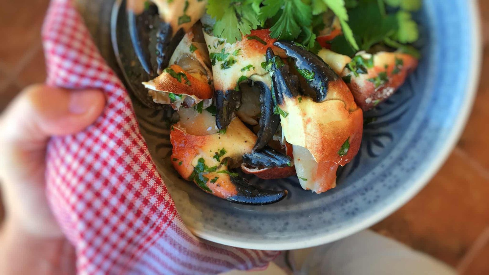 Look at these gorgeous plump stone crab claws in a buttery cilantro sauce, what a great seafood dinner! Can't get enough of this stuff...