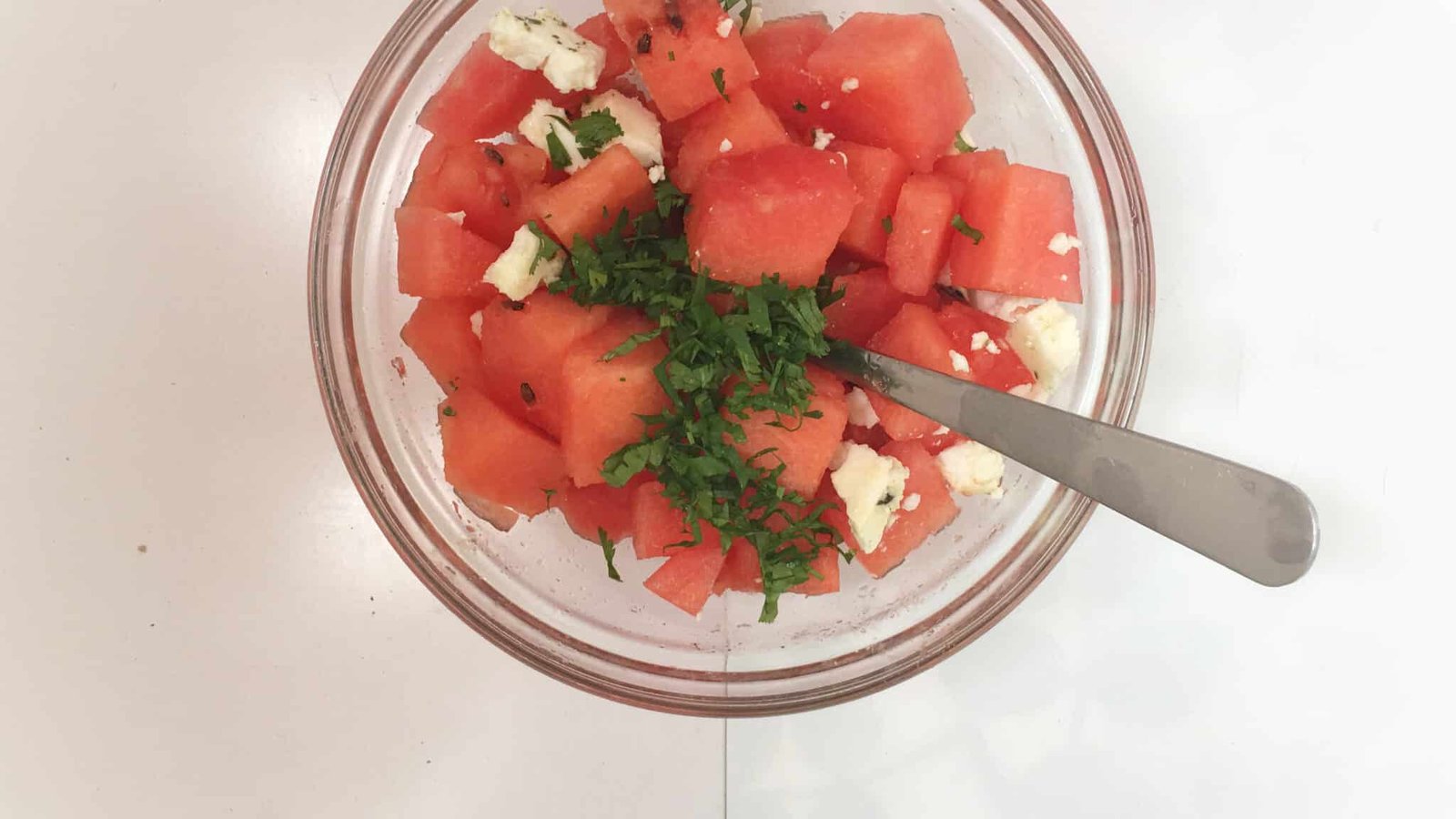 Classic watermelon feta salad recipe, perfect for a hot summer day lunch! Love the clash between the sweet watermelon and the salty feta cheese...