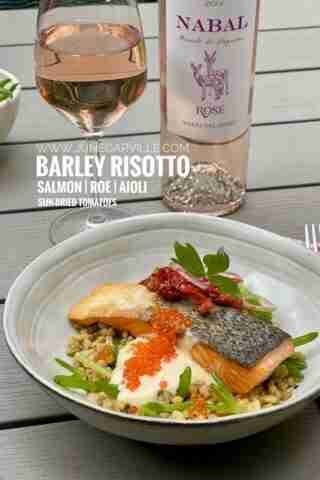 Easy Barley Risotto with Salmon & Aioli Barley Risotto