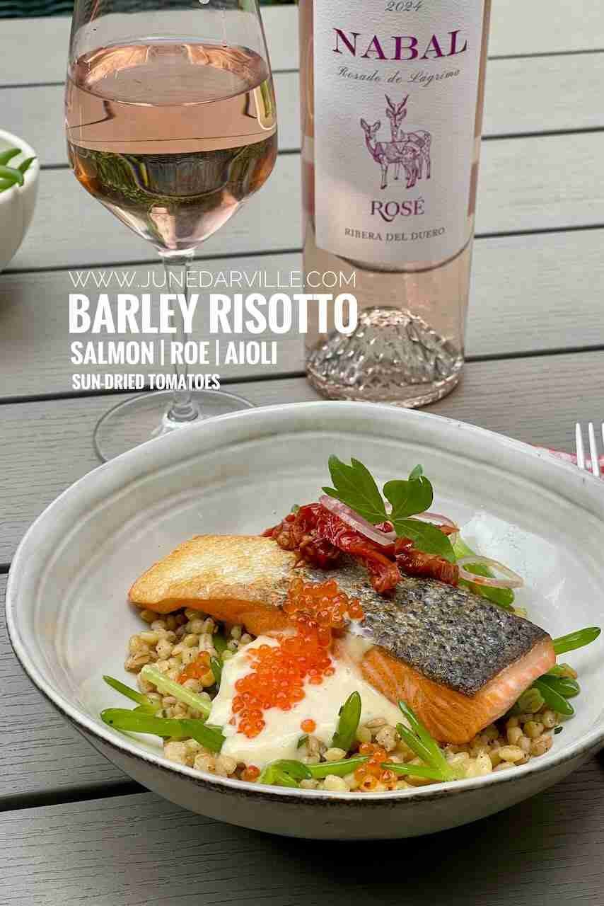 Easy Barley Risotto with Salmon & Aioli Barley Risotto